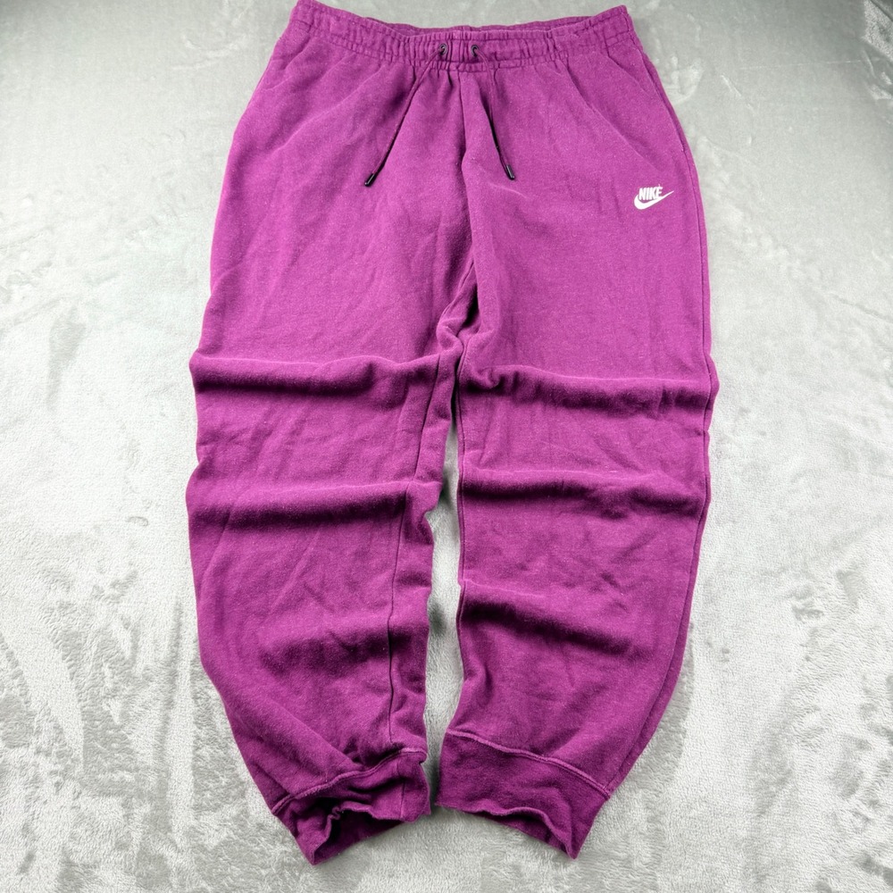 Nike Sportswear Club Men's Large Fleece Joggers Magenta Purple Sweatpants